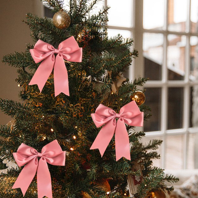 Birdeem Christmas Bows,Polyester Ribbon Bows with Swallow Tailed Design for Gift Packaging and Holiday Decor,Double Layer Decorative Set,Easy To Use for Christmas Tree