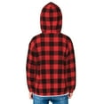 thumbnail image 4 of Kids Zip Up Hoodie for Boys Girls Toddler - black red buffalo plaid Checkered Lightweight Long Sleeve 4T Boys Girl Clothes, Sun Protection Windproof Jackets Hoodie Sweatshirt, 4 of 7