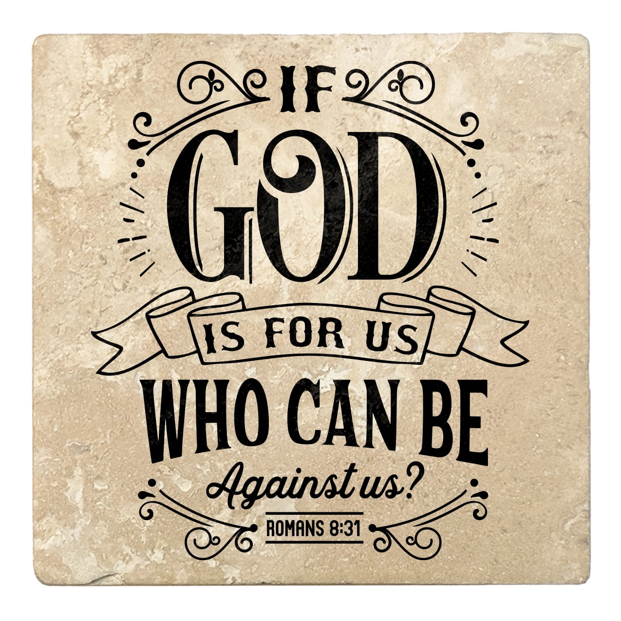 Set of 4 Absorbent Stone 4" Religious Drink Coasters