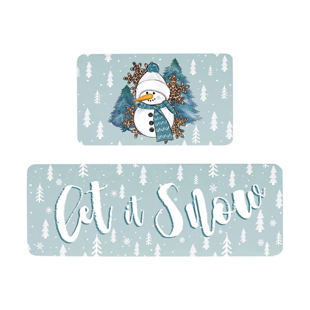 Yhmxh Alfombrillas de baño para baño Alfombra de baño Felpudo de cocina, decorativo, navideño, absorbente de aceite, para puerta de entrada Decoración del baño