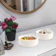 thumbnail image 3 of 2 Pieces Round Small Woven Baskets Set for Vegetable Bathroom White, 3 of 9