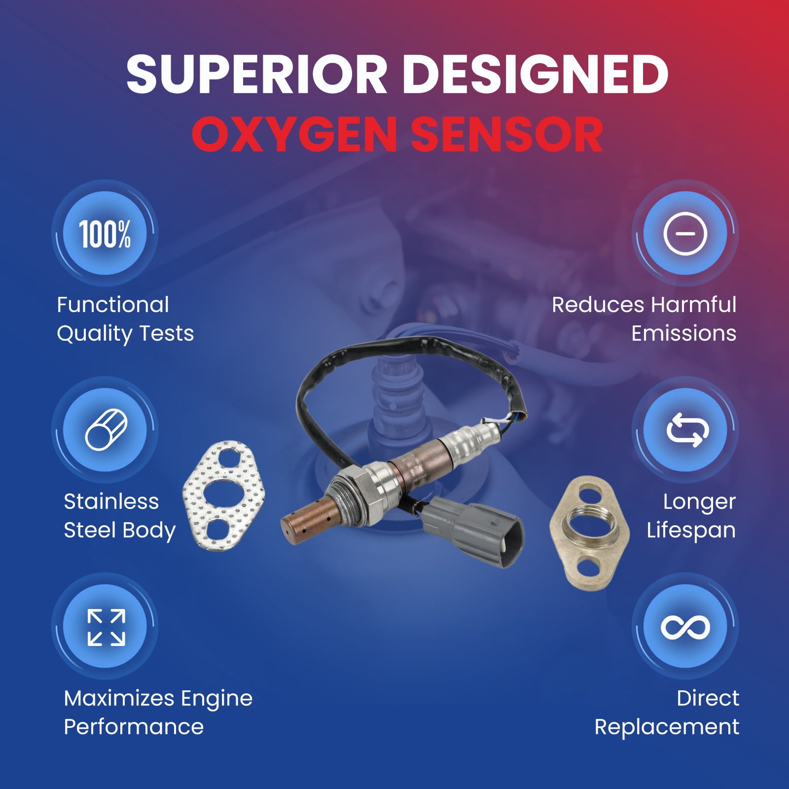 MOCA AUTOPARTS 234-9002 Upstream O2 Sensor Oxygen Sensor Fit for 1999-2000 Toyota 4Runner 2.7L 3.4L & 2001-2004 Toyota Tacoma 2.4L