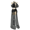 thumbnail image 2 of MEOWCOS Women's Gothic Elf Style Sexy Bodysuit with Sleeves and Necklace, M, 2 of 7