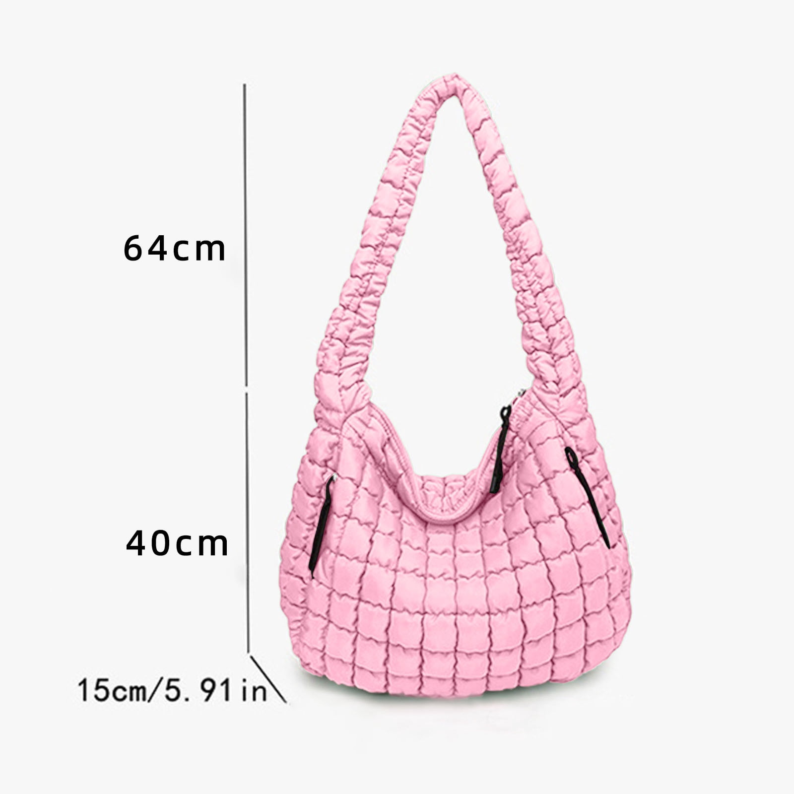 Quilted Puffer Tote Bag for Women, Lightweight Nylon Crossbody Bag Soft Puffy Large Shoulder Handbag for Girl