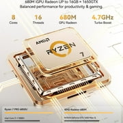 NIMO 15.6 Light-Gaming-Laptop, 8 Cores AMD Ryzen 7 Pro 6850U 32GB LPDDR5 RAM 2TB SSD (Beat i7-1360P Up to 4.7GHz) AMD Radeon 680M GPU IPS FHD Computer with 100W Type-C Backlit Keyboard Fingerprint
