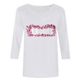 thumbnail image 4 of gakvbuo Valentine Day Shirt For Women Trendy 3/4 Sleeve Tunic Tops Cute Love Hearts Graphic Tees Round Neck Casual Funny Shirts Tops Blouse, 4 of 6