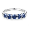 thumbnail image 3 of Gem Stone King 1.25 Ct Round Blue Created Sapphire 925 Sterling Silver Ring, 3 of 6