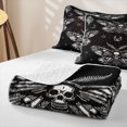 thumbnail image 4 of Erosebridal Gothic Skull Moth Print Quilt Full,Moon Stars Silhouette Full Bedspread Sets For Girls,3 Pieces, 4 of 7
