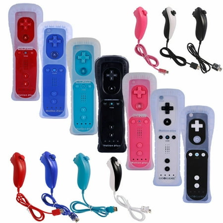 LUXMO Wii Remote Controller Motion Plus and Nunchuck for Wii/Wii U Console Video (Best Wii Motion Games)