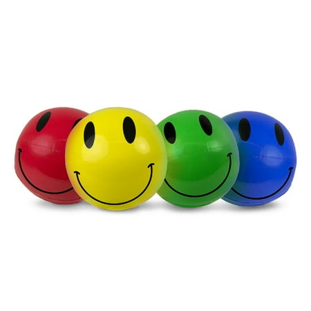 - Set of 4 Inflatable Smiley Play Beach Ball Swimming Pool Toys 16”