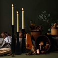 thumbnail image 3 of Juego de 3 candelabros de metal negro con forma cónica, Vi, 3 of 5