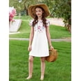 thumbnail image 4 of Oudiya Girls Dresses for Summer Flutter Sleeve Pleated Front A Line Boho Beach Tween Casual Party Dresses, 6-14Y, 4 of 6