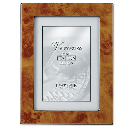 Natural Faux Burl 4x6 Picture Frame - Polished Lustrous Finish With Sides Finished In