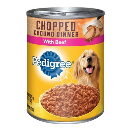 (12 Pack) PEDIGREE Chopped Ground Dinner With Beef Adult Canned Wet Dog Food, 13.2 oz.