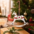 thumbnail image 6 of Iron Rocking Horse Christmas Ornament, Vintage Metal Hanging Pendant, Festive Craft Decor for Xmas Tree Wall Wreath Window Home Indoor Holiday Party Display, 6 of 7
