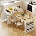 thumbnail image 1 of Îlot de Cuisine de Rangement Format Double avec 2 Tiroirs et 1 Armoire - Extensible pour 4 à 6 Places, 1 of 26