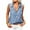 Light blue, variant on Sleeveless Women Lapel Casual Button Blouse Turn-down Collar Lady Solid Tops