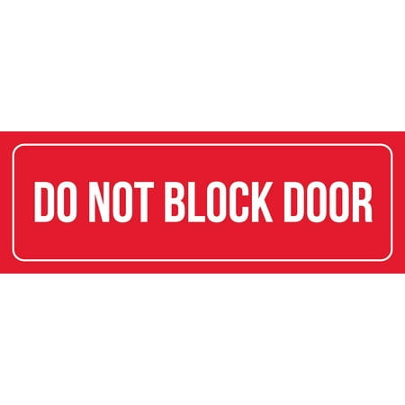 Fresh Products Wall Blocks (Red Background With White Font Do Not Block Door Office Business Retail Outdoor & Indoor Plastic Wall Sign, 3x9)