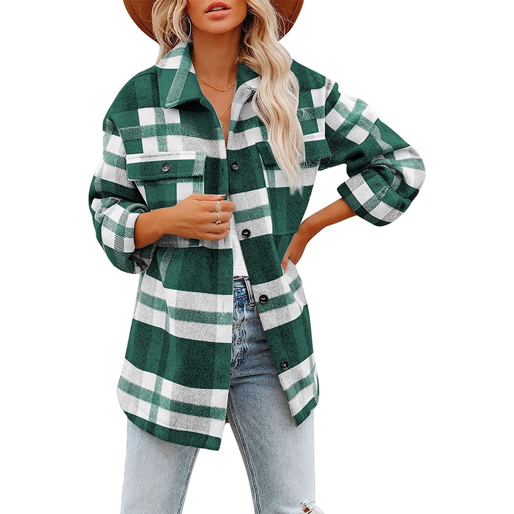 Powerdelux Women's Plaid Shacket Jacket 