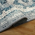 thumbnail image 6 of Garvee 5' x 7' Area Rug Washable Rug Vintage Persian Rug Floral Medallion Distressed Retro Floor Cover for Dining Room Home Office, Gray/Blue, 6 of 7