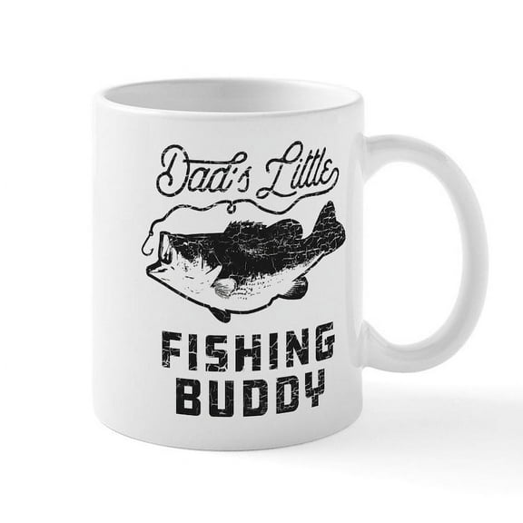CafePress - Dad's Little Fishing Buddy - 11 oz Ceramic Mug - Novelty Coffee Tea Cup