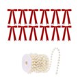 thumbnail image 2 of Christmas Bow Ornament Set With Pearl Chain DIY Holiday Hanging Decor Kit For Xmas Tree Party Garland Making, 2 of 6
