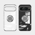 thumbnail image 2 of Dteck Clear Case for Google Pixel 9 Pro XL,Shockproof Plating TPU Ring Holder Kickstand Magnetic Case Slim Transparent Back Cover for Google Pixel 9 Pro XL,Silver, 2 of 5