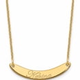 thumbnail image 1 of 14K Yellow Gold Small Polished Curved Edwardian Script Bar Necklace (18 X 25) Made In United States -Jewelry By Sweet Pea, 1 of 3