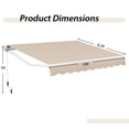 thumbnail image 3 of Aimee Lii Outdoor Manual Retractable Awning Cover Shelter Patio Sun Shade, Patio Awning Retractable, Beige, 3 of 8