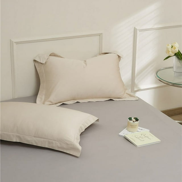 Nvzi 1 funda de almohada de algodón de fibra larga Comienza la noche de tus sueños con esta funda de almohada cómoda y transpirable de 18,9 x 29,13 pulgadas (lino claro)