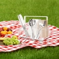 thumbnail image 6 of Utensil Holder Silverware Caddy Countertop Cutlery Organizer For Napkins Flatware Spoon Fork Knife For Picnic Party Plastic Acrylic, 6 of 8