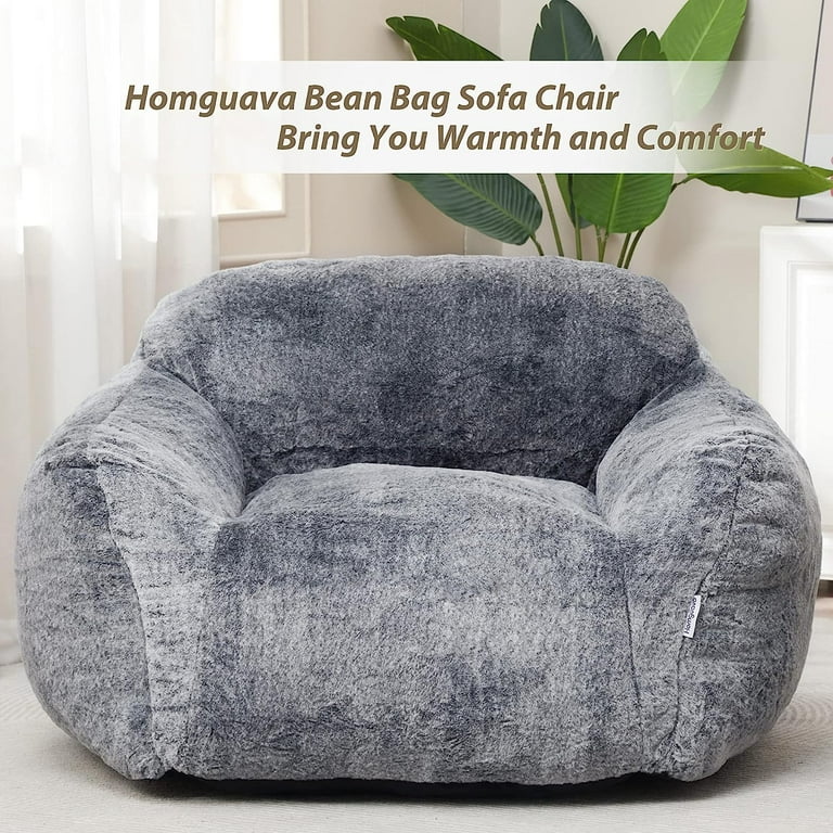 Homguava Bean Bag Chair Sofa Memory Foam Pre-Filled Bean Bag Chairs Stuffed  Beanbag Sofa Lazy Bean Bag Sofa for Adults, Teens for Gaming, Reading 