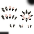 thumbnail image 6 of Reusable False Nails 24Pcs Gothic Styles Brown Flower Pattern For Women Party Matching, 6 of 8