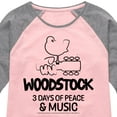 thumbnail image 3 of Woodstock - 3 Days of Peace & Music - Outline Drawing - Toddler & Youth Girls Raglan Graphic T-Shirt, 3 of 4