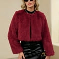 thumbnail image 2 of Faux Fur Jacket Women Fluffy Winter Cropped Coats Zip Up Fuzzy Jackets Long Sleeve Shaggy Outerwear Fall Clothes with Pockets 2026 Fall Clothes, 2 of 7