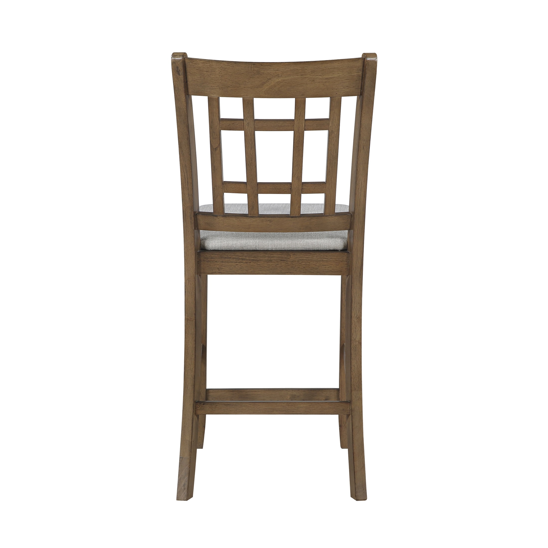 OakvillePark Lume Farmhouse Lattice Back Counter Height Chair, Light Gray/Brown (Set of 2)