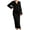 Black, variant on Women Maternity Wrap Dress V Neck Ruffle Sleeves Black S