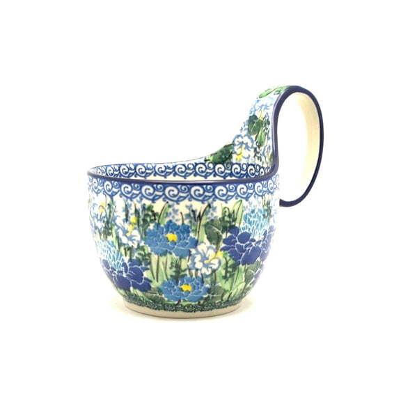 Polish Pottery Loop Handle Bowl - Unikat Signature U5138