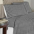 thumbnail image 2 of Pointehaven  Superior Weight Cotton Deep Pocket Flannel Bed Sheet Set Milton King Check, 2 of 6