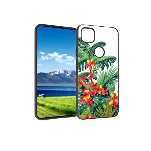 Compatible with Google Pixel 4A 4G Phone Case, Tropical-7-3 Case Men Women, Flexible Silicone Shockproof Case for Google Pixel 4A 4G