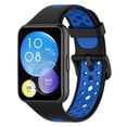 thumbnail image 2 of Correas de repuesto compatibles con HUAWEI Watch FIT2, pulseras de silicona transpirables, correa de muñeca ajustable de dos colores para reloj inteligente, 2 of 7