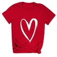thumbnail image 3 of B91xZ Hauts à Manches Courtes pour Femmes Imprimé Col en V T-Shirt Blouses, Rouge TG, 3 of 5