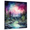 thumbnail image 2 of Designart "Dancing Lights of the Aurora Borealis IV" Floral Metal Wall Decor, 2 of 5