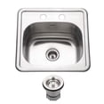 thumbnail image 2 of Houzer Hospitality 15 in Stainless Steel Topmount Single Bowl Bar Sink with Strainer - 1515-6BS-C, 2 of 10