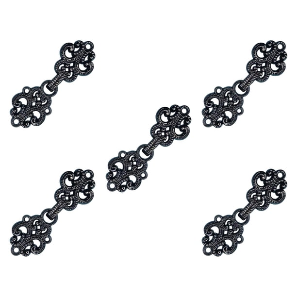 5 piezas de cierres de broche para capa, pinzas para cárdigan, para trajes, chaquetas, bufandas, disfraces, pantalones Negro