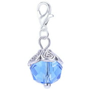 20pcs Assorted Color Crystal Dangle Charms Pendant with Lobster Clasp Jewelry Making Accessory Fit Floating Locket Charms Necklaces Orange