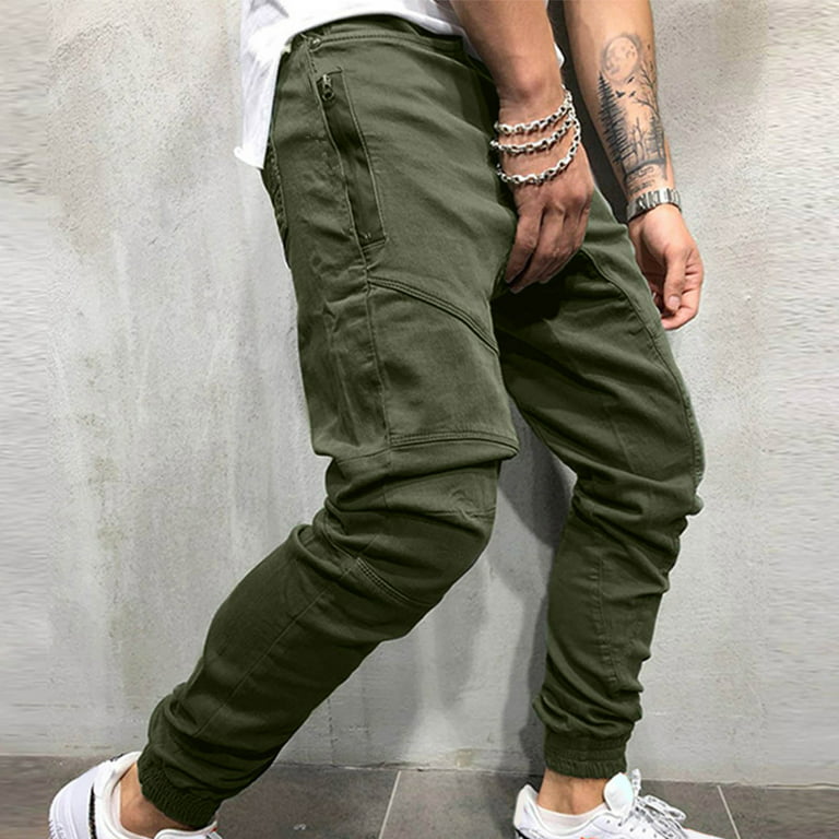 LEEy-World Cargo Pants Trousers Color Sweatpant Solid Loose
