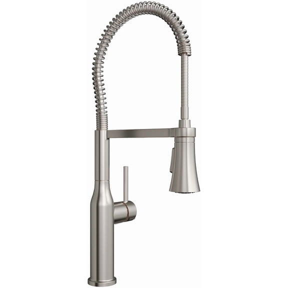 Proflo PFXC5027ZBN Basque Top-Mount 1.5 GPM Single Hole Pre-Rinse Kitchen Faucet - Nickel