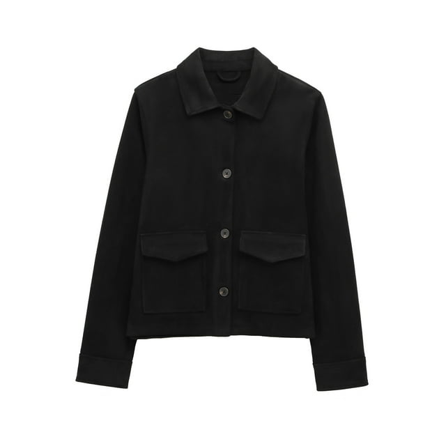 NJDVHB Manteau/veste Décontracté d'Hiver à Manches Longues Sans Capuche pour Femmes, Mode Décontractée pour Femmes avec Double Poche à Revers