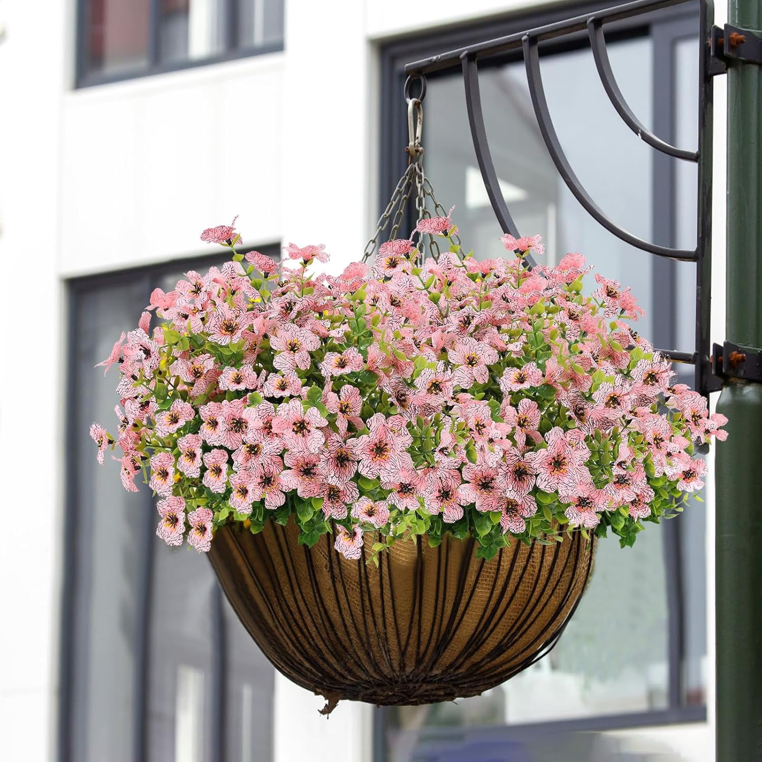 ZOELNIC 12 Bundles Artificial Fake Flowers Outdoors, Realistic UV Resistant Faux Plants with Silk Flowers for Outside Planters Window Box Front Porch Summer Decoration